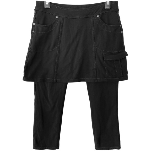 VTG Athleta Y2K Womens Small Skirt Pant Crop M A Game 2 in 1 Skort Legging Black - Picture 2 of 8